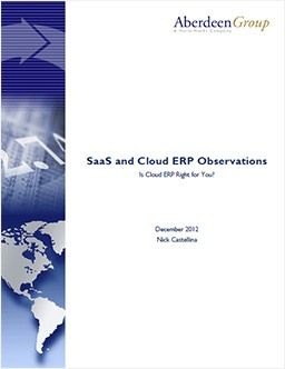 SaaS and Cloud ERP Observations: Is Cloud ERP Right for You? SaaS and Cloud ERP Observations: Is Cloud ERP Right for You?