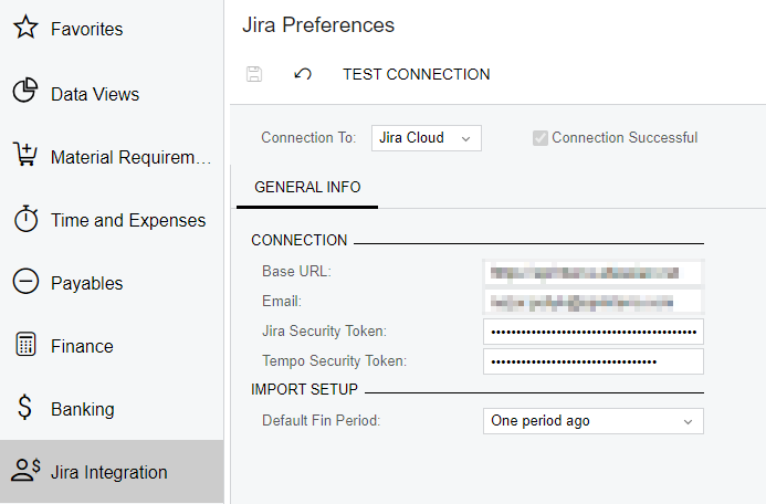 Jira Preferences screen