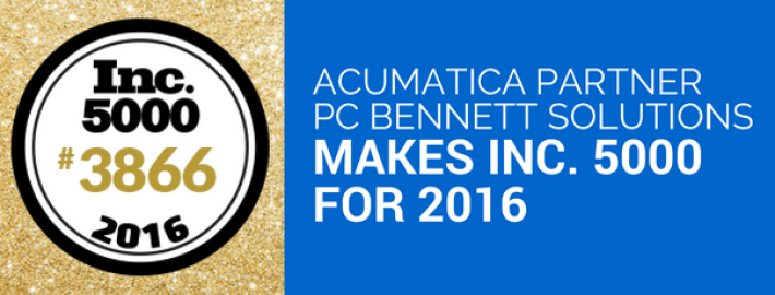 Acumatica Partner PC Bennett Solutions Makes Inc. 5000 for 2016