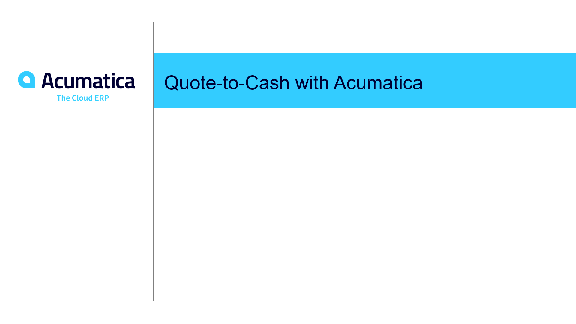 Quote-to-Cash with Acumatica