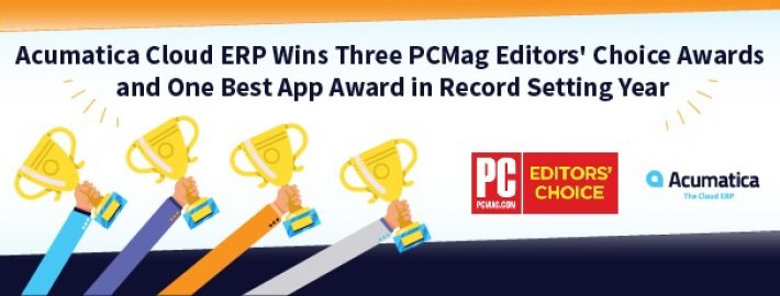 Acumatica Cloud ERP WinsThree PCMag Editors' Choice Awards and One Best App Award in Record Setting Year