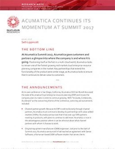 Acumatica Continues its Momentum at Summit 2017