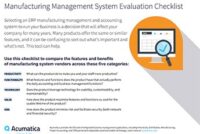 Manufacturing Management System Checklist