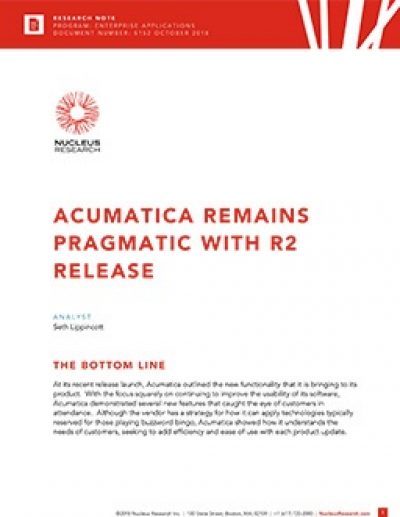 Acumatica Remains Pragmatic with R2 Release
