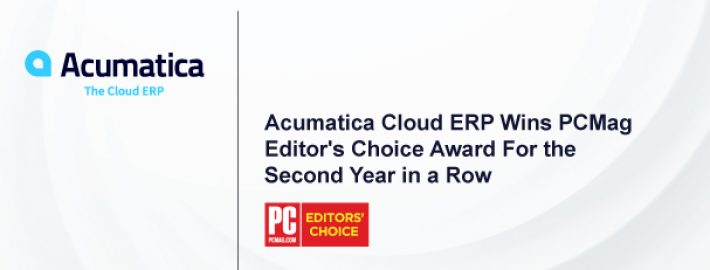 Acumatica Cloud ERP Wins PCMag Editor's Choice Award For the Second Year in a Row
