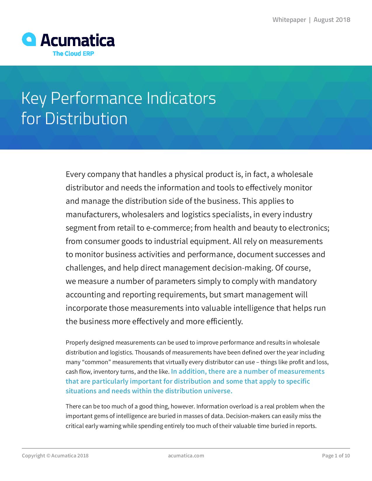 Improve Your Business Performance with Distribution KPIs, page 0