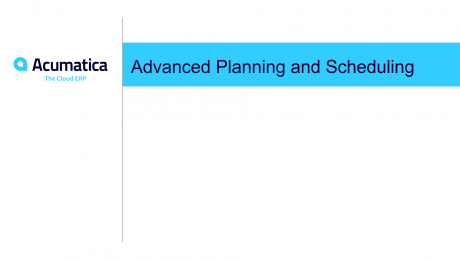 Advanced Planning and Scheduling (2019 R1)