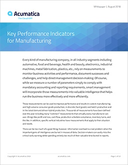 Key Performance Indicators for Manufacturing