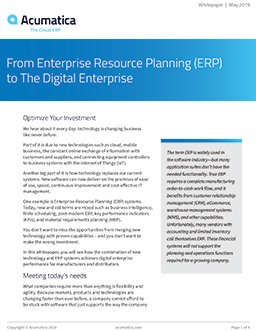 From Enterprise Resource Planning (ERP) to The Digital Enterprise