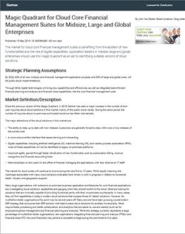 Magic Quadrant for Cloud Core Financial Management Suites for Midsize, Large and Global Enterprises 2019