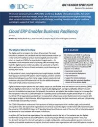 Cloud ERP Enables Business Resiliency
