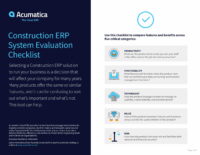 Construction ERP System Evaluation Checklist