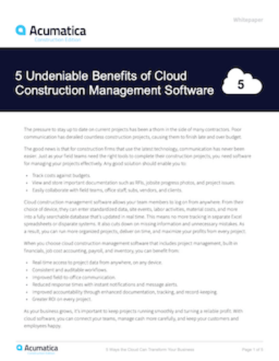Why Try Cloud-Based Construction Management Software?