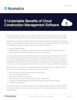 5 Undeniable Benefits of Cloud Construction Management Software
