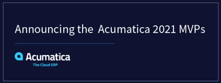 Announcing the Acumatica 2021 MVPs