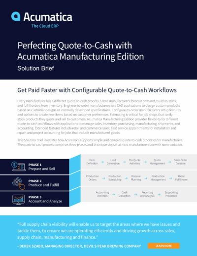 Improve Manufacturing Cash Flow with a Flexible and Automated ERP Application