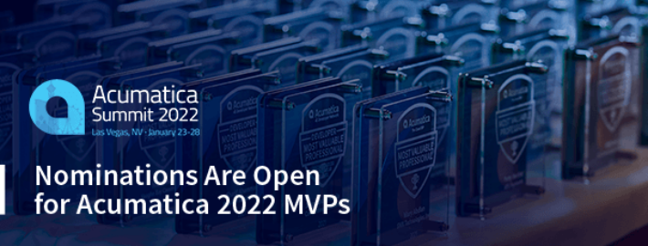 Nominations Are Open for Acumatica 2022 MVPs