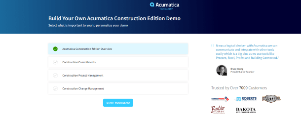 Acumatica Interactive Demo Widget