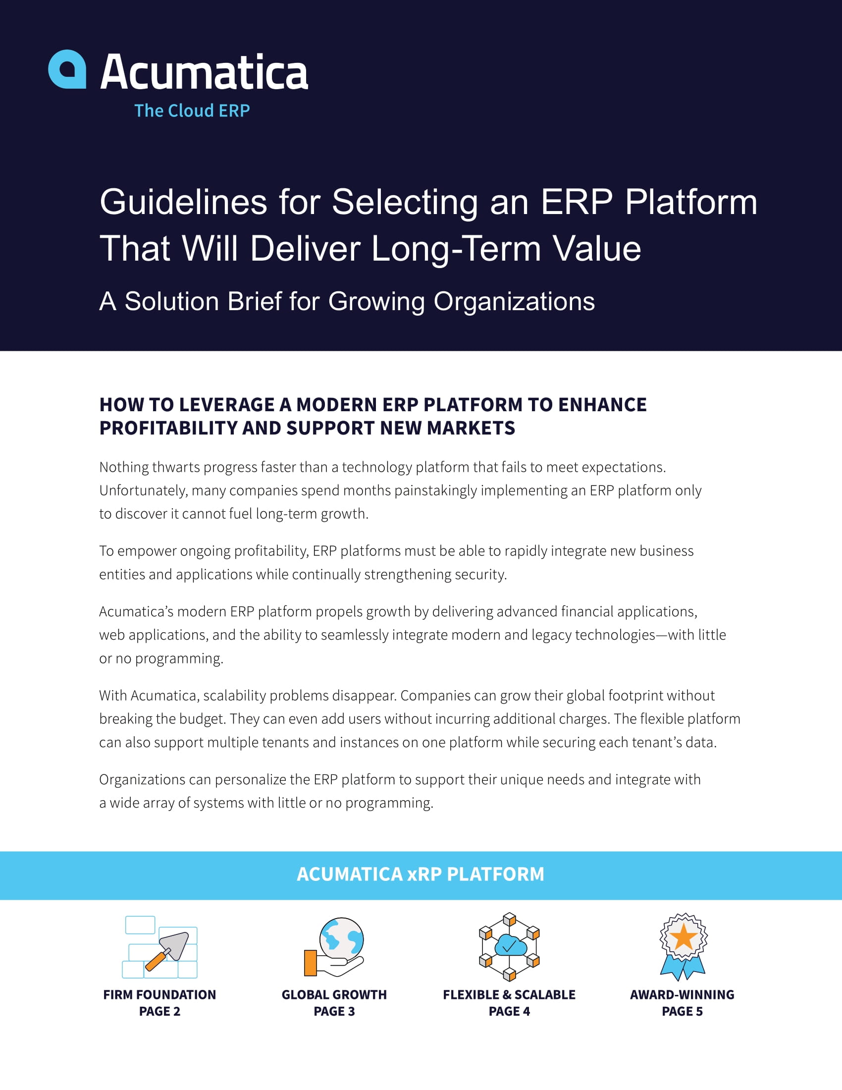 Leverage a Modern ERP Platform for Future Growth and Profitability, page 0