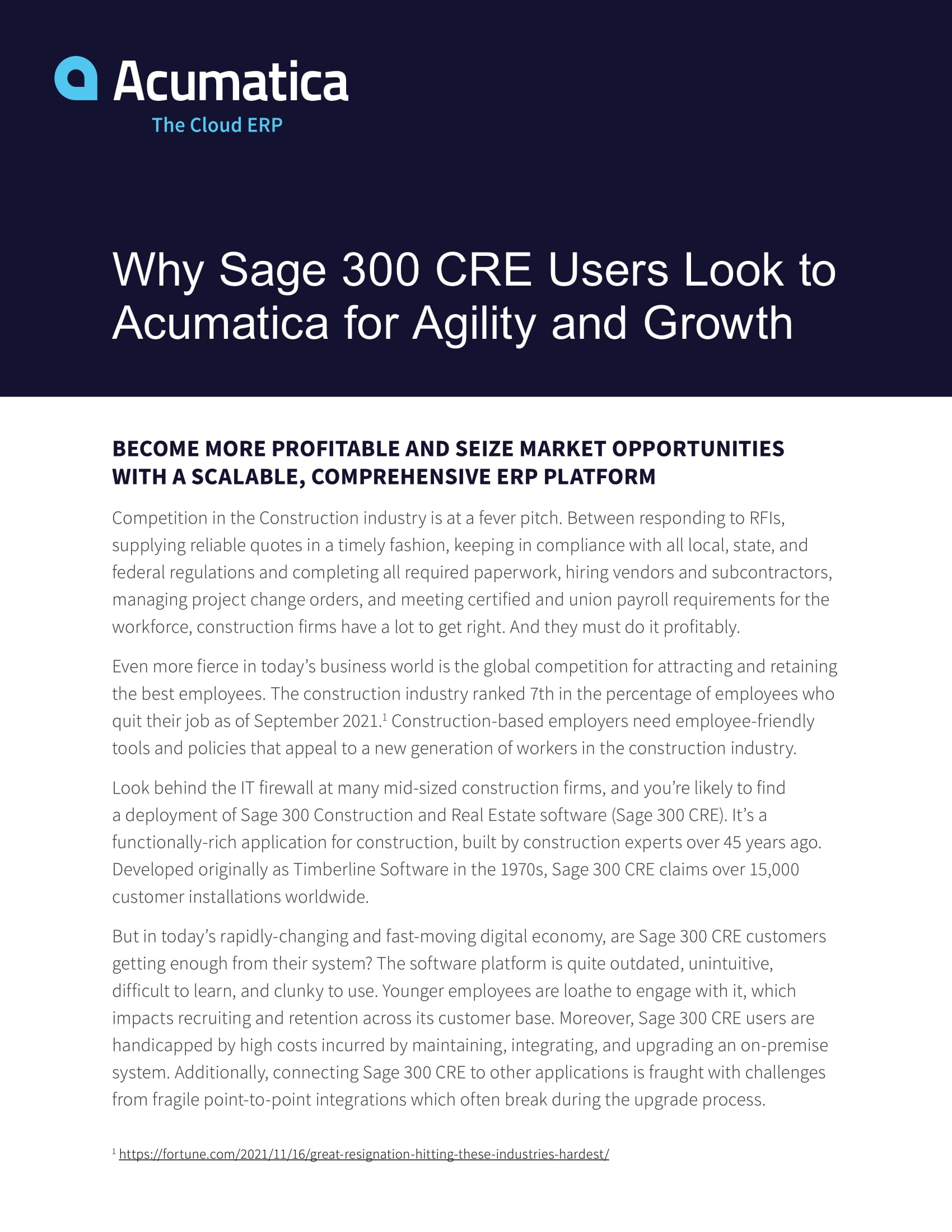 Why Construction Companies Are Moving From Sage 300 CRE to Acumatica, page 0