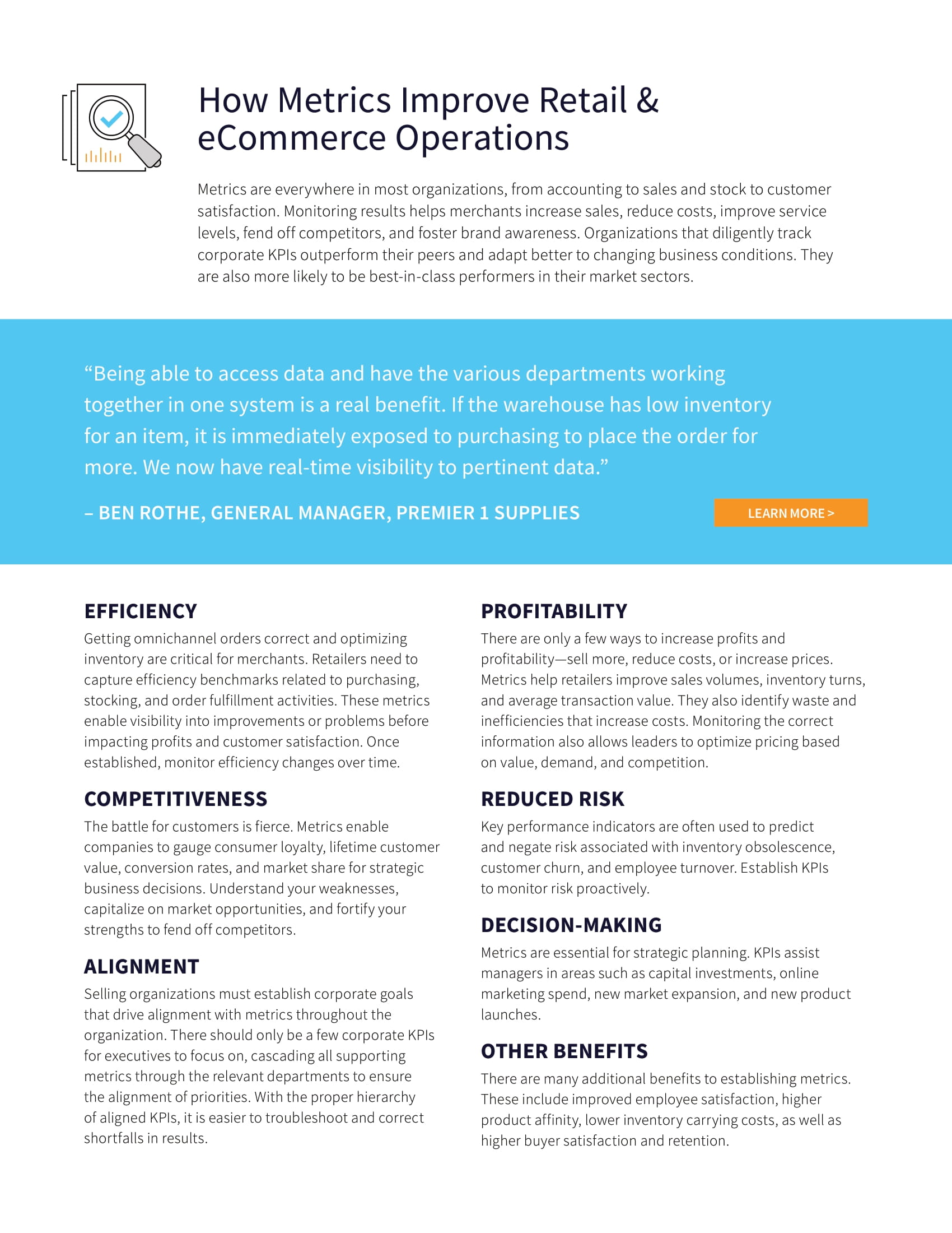 Manage Company Performance Through the Right Retail-Commerce KPIs, page 1