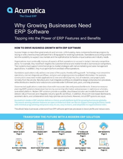 See how a Business ERP Solution can Boost Sales, Increase Productivity, Enable Entry into New Markets, and More!