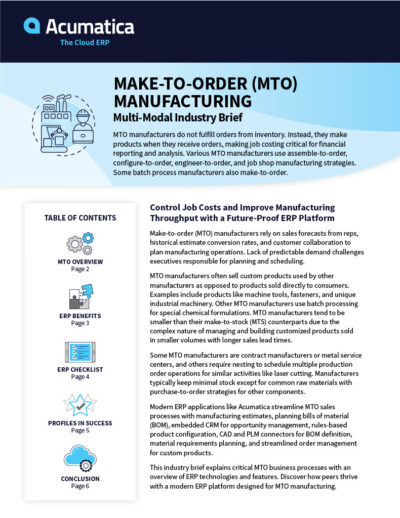 Why Multi-Modal Make-to-Order Manufacturers Need Acumatica’s Future-Proof ERP Platform
