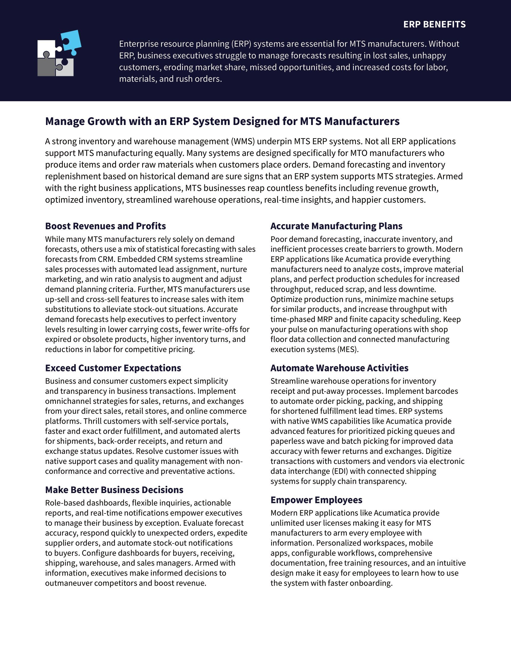 Acumatica’s Modern Cloud ERP Solution Empowers Multi-Modal Manufacturing Businesses to Fend off Competitors and Delight Customers, page 2