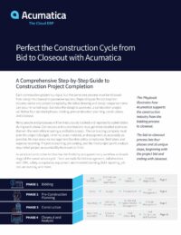 Simplify the Construction Bid to Closeout Cycle