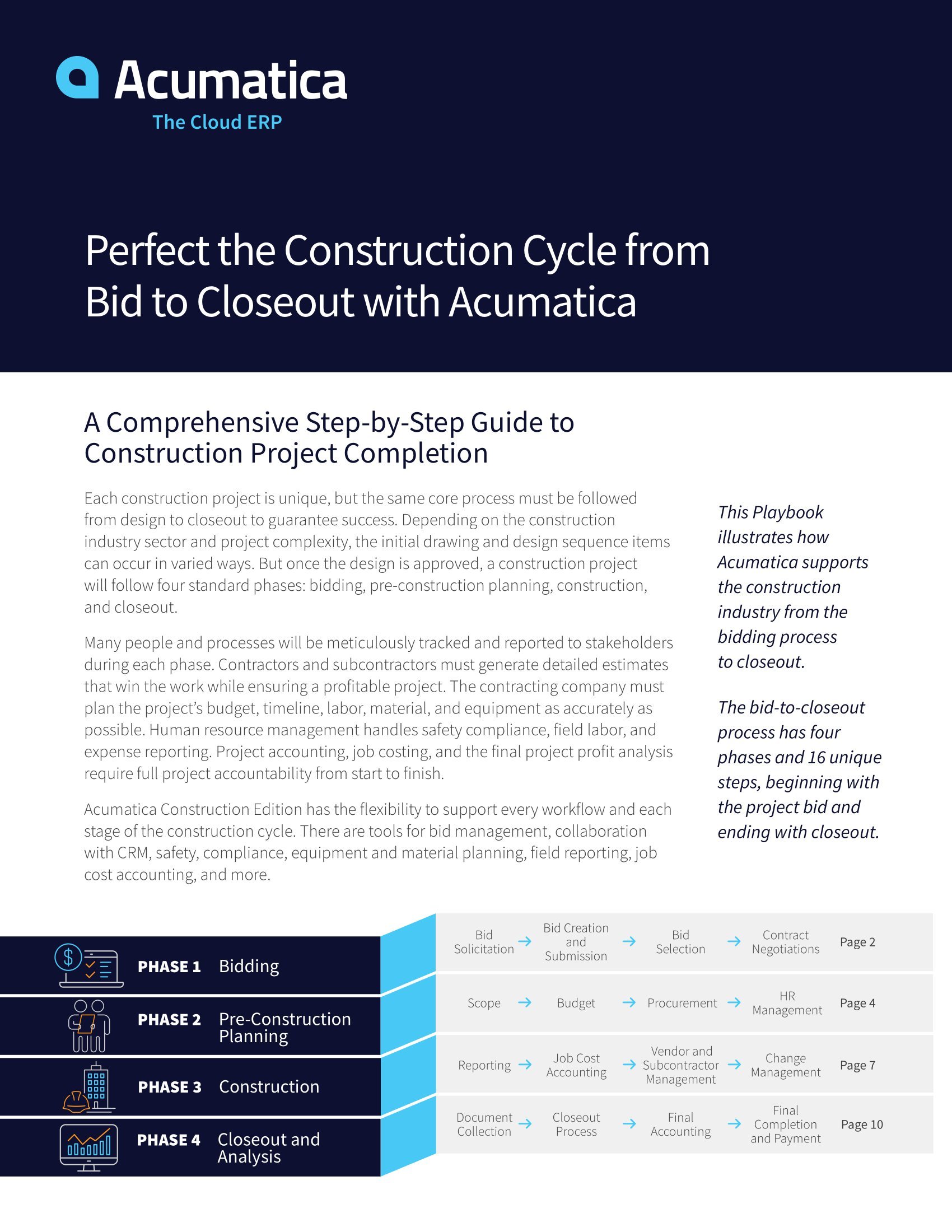 Experience Construction Bid to Closeout Cycle Simplicity with Acumatica