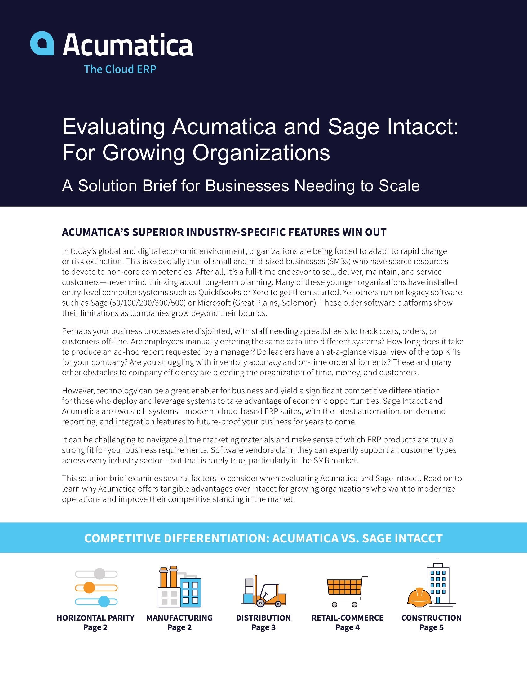 Evaluating Acumatica and Sage Intacct for Businesses Needing to Scale