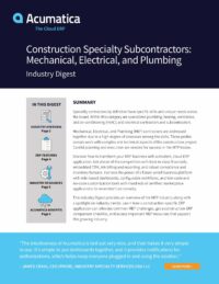 How Mechanical, Electrical, and Plumbing (MEP) Specialty Contractors Benefit from a Construction-Specific ERP Solution