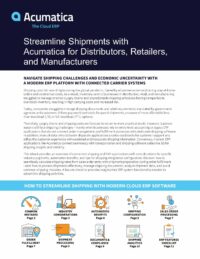 Navigate Shipping Challenges Using Acumatica’s Modern ERP Platform with Connected Carrier Systems