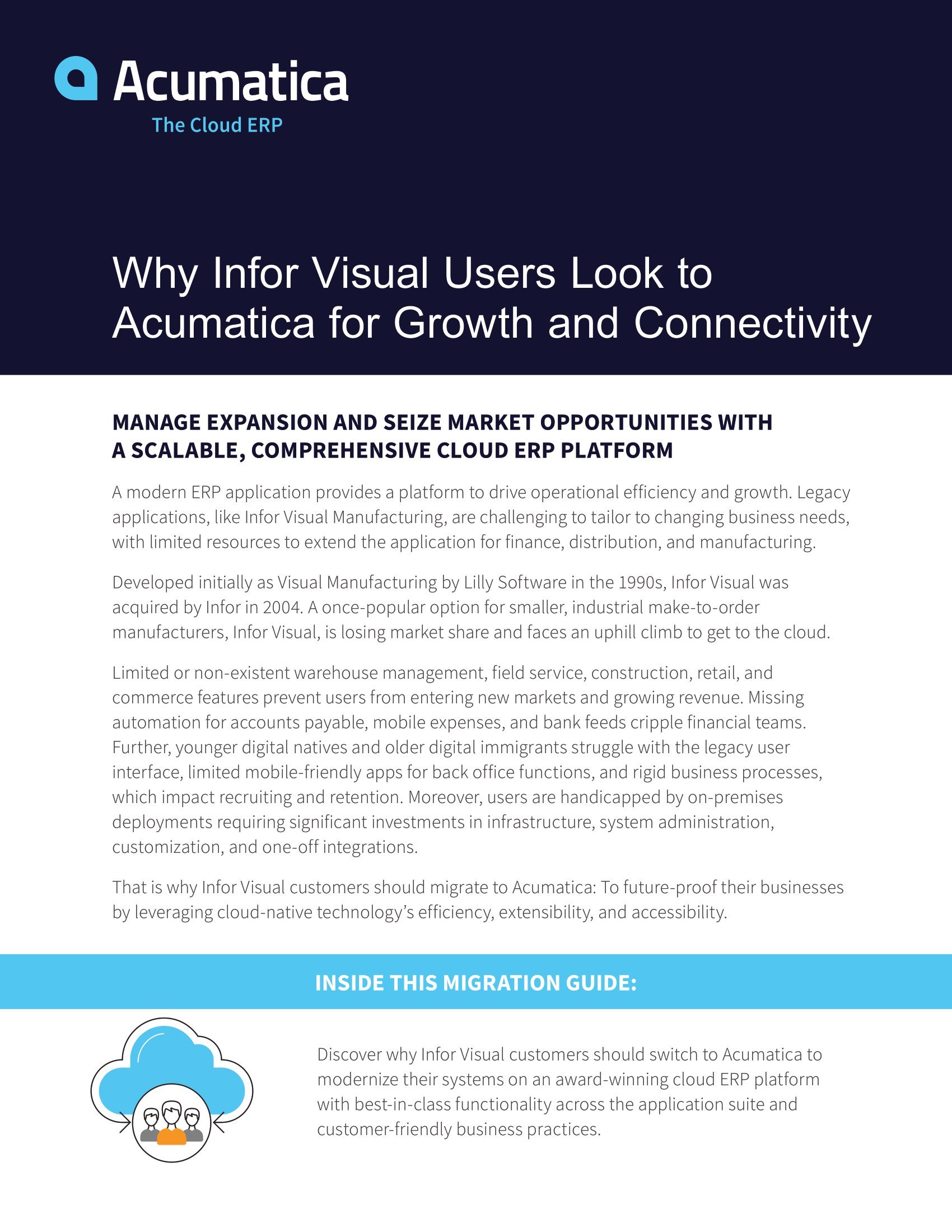 An Infor Visual Migration Guide Reveals Why Today’s Manufacturers Should Switch to Acumatica, page 0