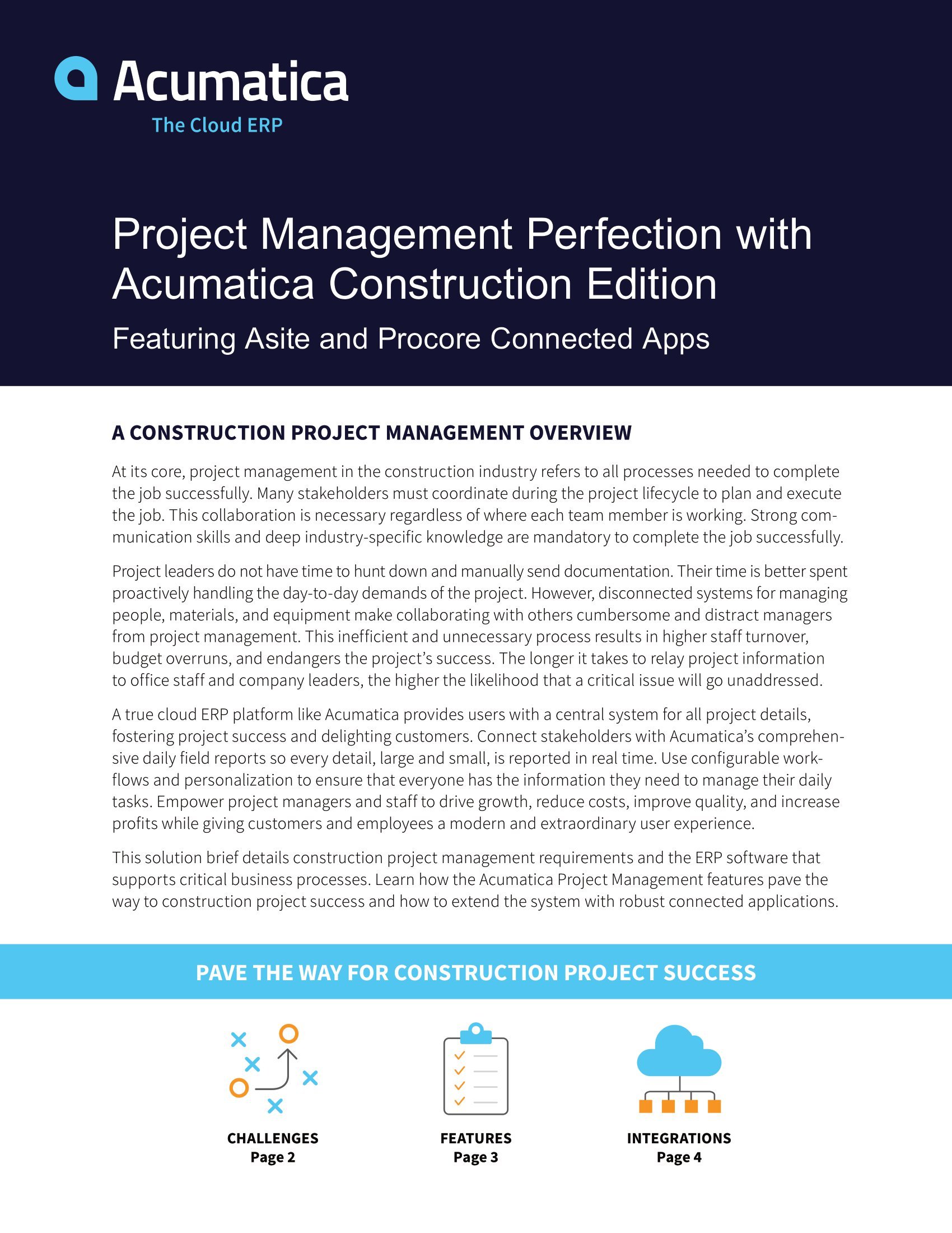 What Do Construction Project Managers Need to Succeed? A Centralized, Extensible System. , page 0